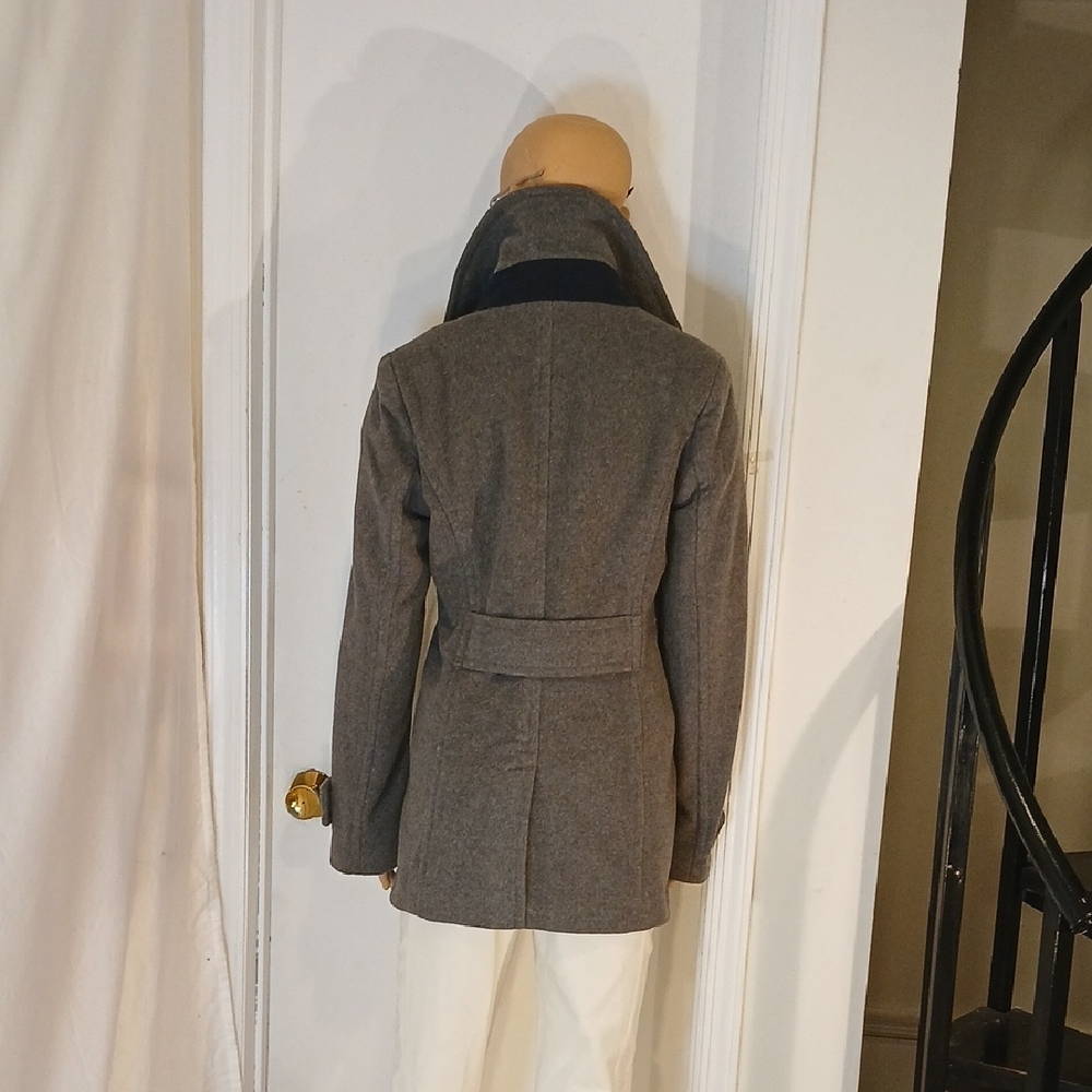 NWOT LANDS' END Gray Wool & Cashmere Blend Double-Breasted Pea Coat/Jacket - Picture 8 of 16